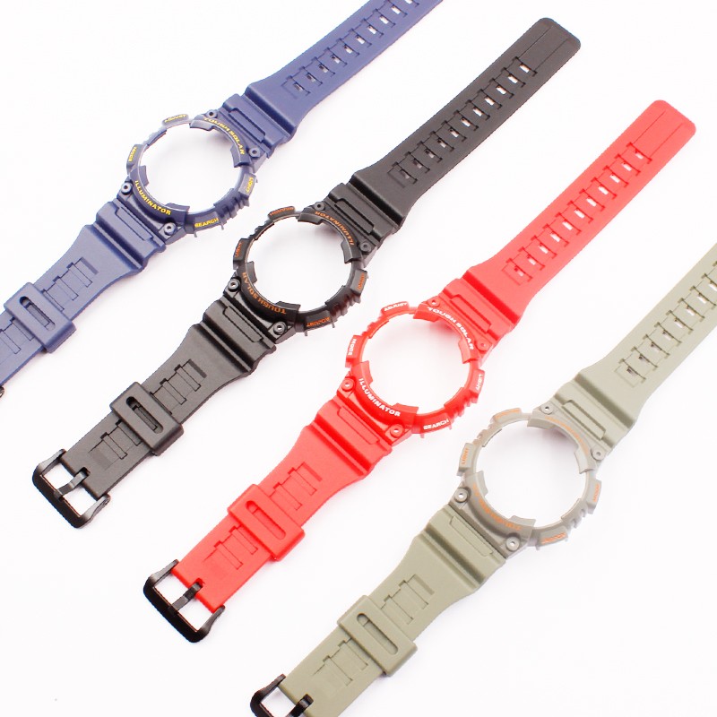 Watch Accessories for Casio Resin Strap AQ-S810W AQS810WC Pin Buckle Men's and Women's Sports Silicone Strap Case 18mm