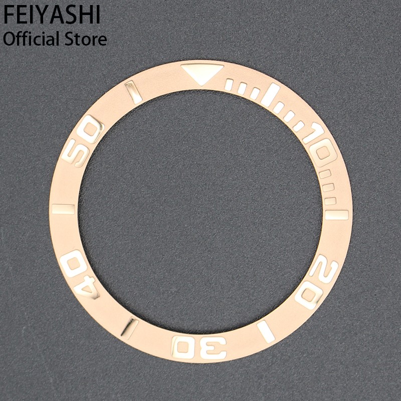 FEIYASHI 38 مللي متر الأسود السيراميك الحافة إدراج الرجال الساعات خواتم ل 40 مللي متر الغواصة دايتونا يخت ماستر حالات اكسسوارات أجزاء