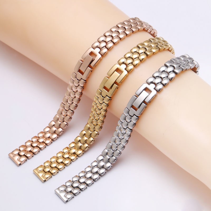 Stainless Steel Watchband 6mm 8mm 10mm Silver Golden Bracelet Replacement Strap for Dial Size Lady Fashion Watch Bracelet