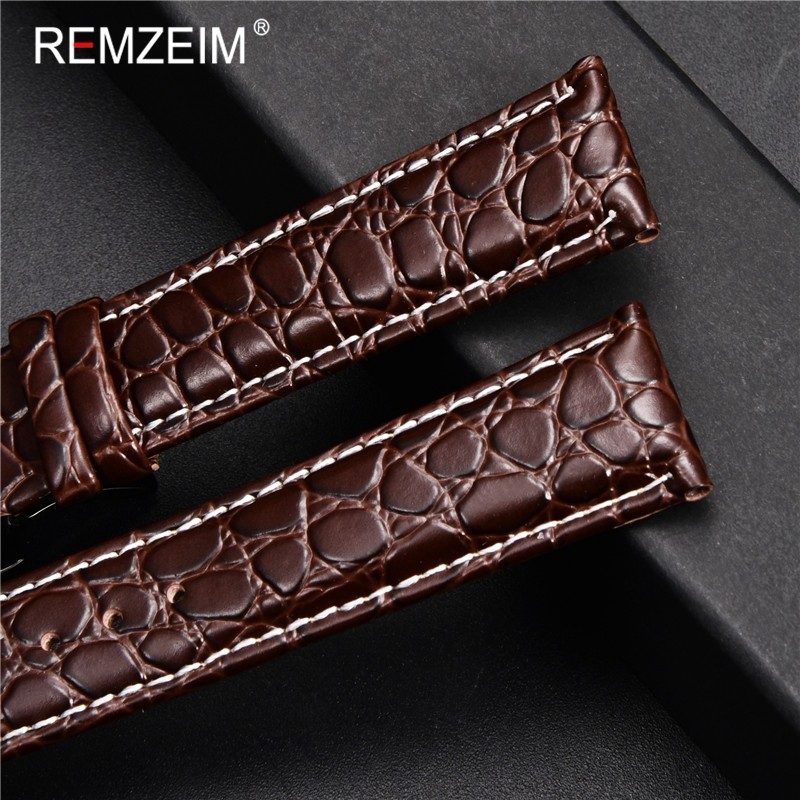 REMZEIM Calfskin Watchband 18mm 19mm 20mm 21mm 22mm 24mm Women Men Leather Strap Watch Band Accessories Wristband