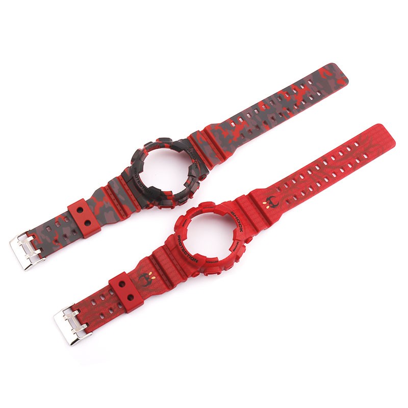 Watch Accessories Suitable for Casio Strap Set GA-110 GLS-100 GD-120 Camouflage G-SHOCK Strap Case Men's and Women's Straps