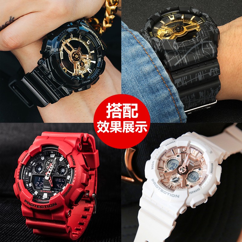 Soft Silicone Rubber Strap For Men And Women Shiny Bracelet Replacement Strap For G Shock GD GA GLS-100 110 120 Resin Watch