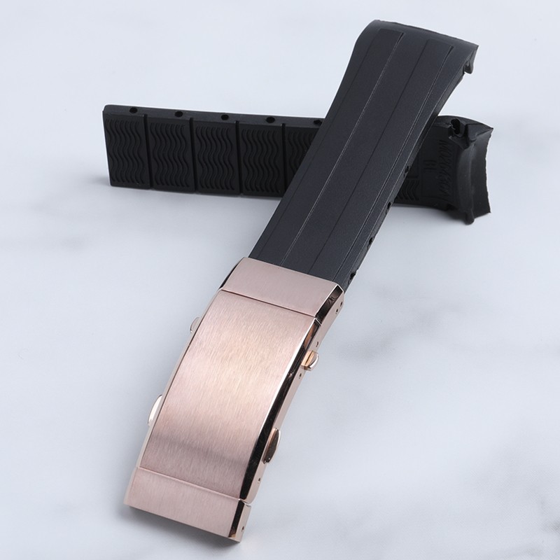 22mm Soft Silicone Rubber Watch Band Ocean Star Caliber 80 Folding Slider Buckle Watchband For Mido Strap Chain Accessories