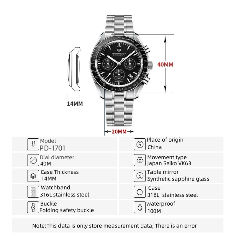 PAGANI DESIGN 2022 Men's Watches New Luxury Quartz Watch Men Speed ​​Automatic Date Chronograph Sapphire Mirror Wristwatch