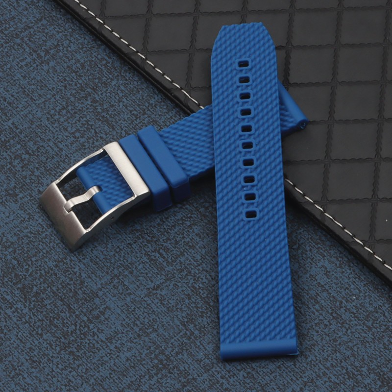 22mm 24mm black blue soft rubber silicone watchband bracelet for navitimer/avenger/breitling strap buckle logo on free tools