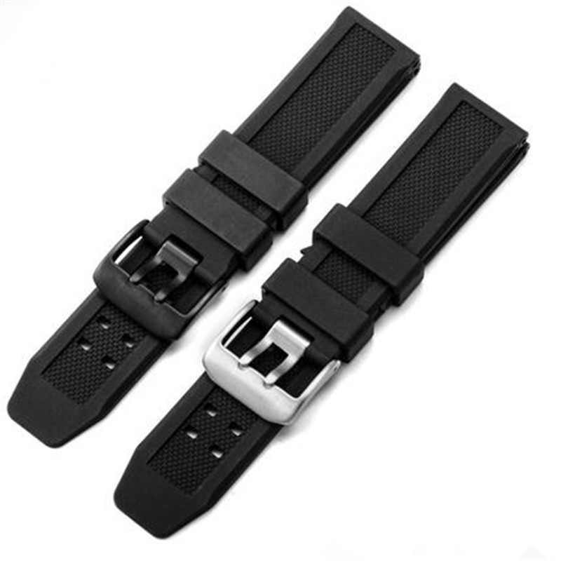 Silicone Watch Band, 23mm, Water Resistant, Black, for Luminox 7251, 3050, 3051, 6402