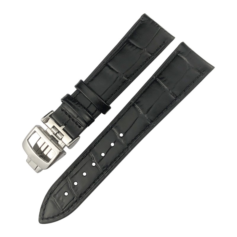 20mm 21mm Cowhide Leather Watchband Fit For Jaeger-LeCoultre Master Watch Strap Soft Black Brown Blue Leather Bracelets Folding Buckle