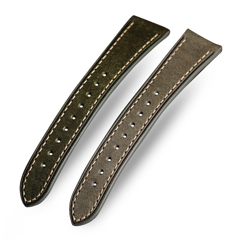 Suitable for antique watch straps, handmade Italian calf leather watchband 18mm 20mm 22mm, frosted retro style soft bracelet