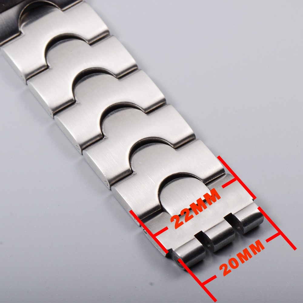 Classic 17*19mm 20*22mm Solid Stainless Watchband For Swatch Watch Bnad Strap Men Women Wristband Stock Silver Logo