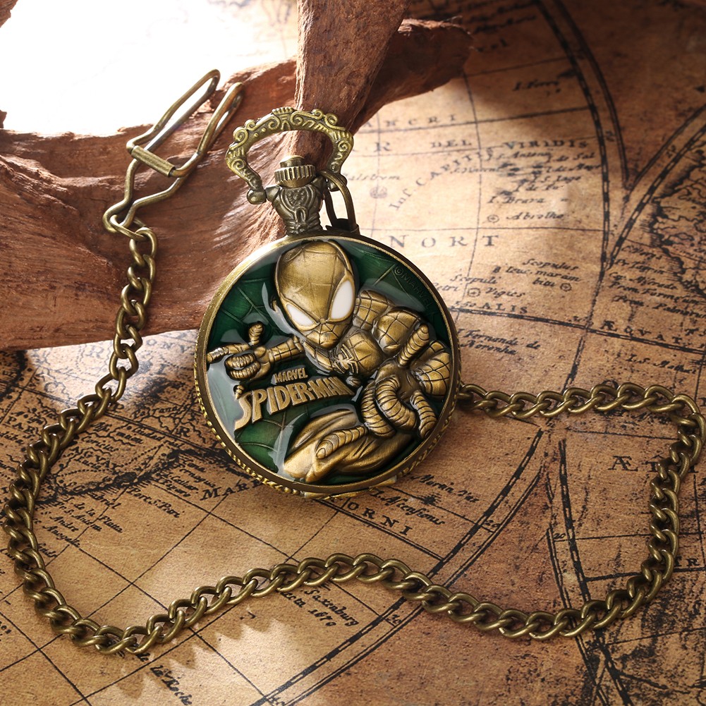 2022 New Green Men Unique Quartz Pocket Watch Anime Man Style Glue Drop Thick Chain Souvenir Birthday Gift for Boyfriend