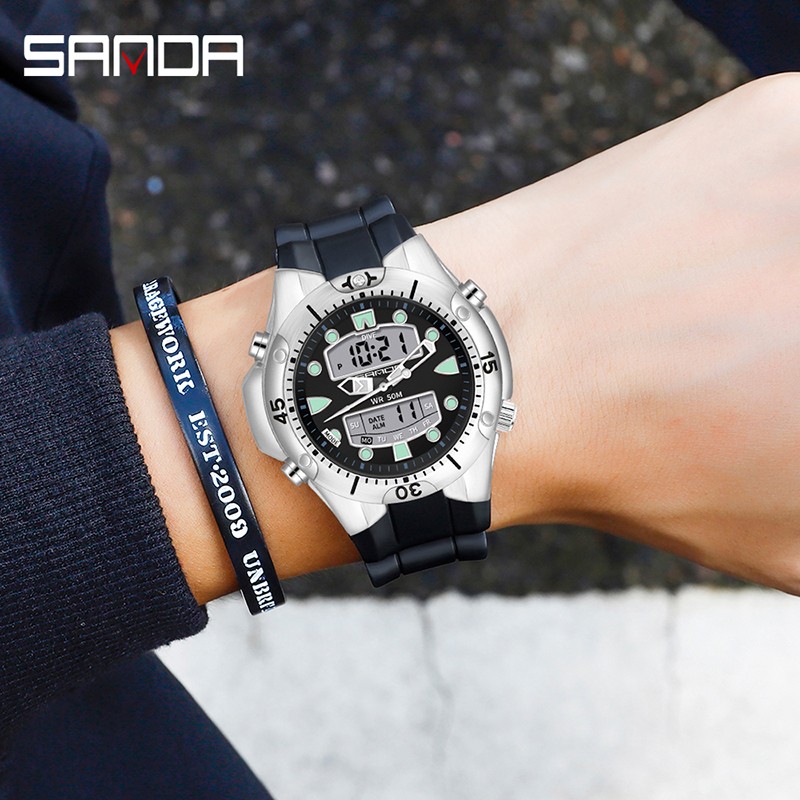 Sanda Top Luxury Sports Men Casual Quartz Watch Military Style Watches Men Waterproof S Shock Male Clock Relogio Masculino 3009