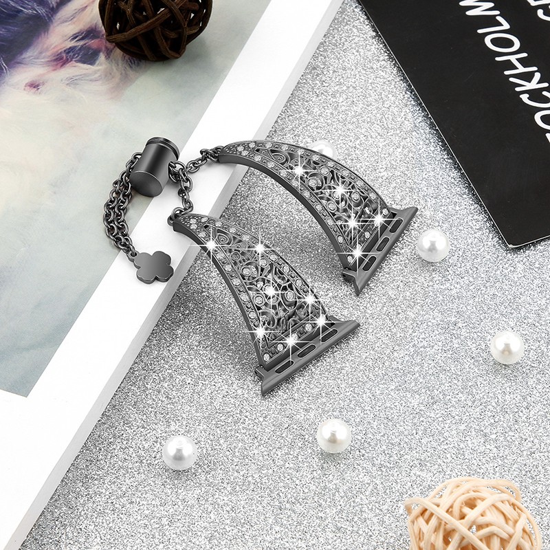 Metal Diamond Bracelet for iWatch Series SE7654 Stainless Steel Band 38mm 40mm 41mm 42mm 44mm 45mm Flower Pattern Women's Strap