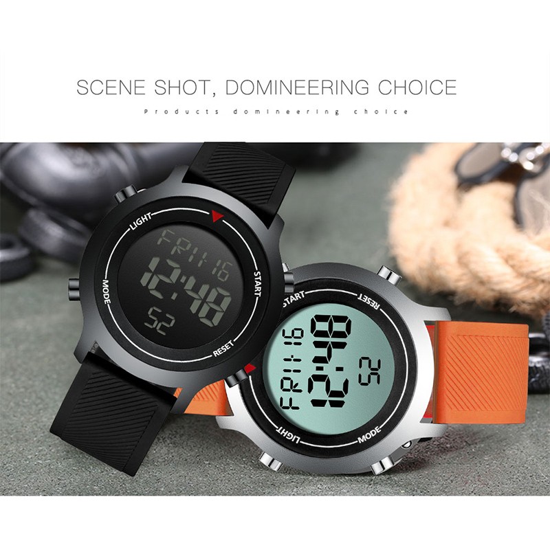 Men Alloy Watch New Digital Watch Erkek Kol Saati Waterproof Silicone Wrist Watch Dropship