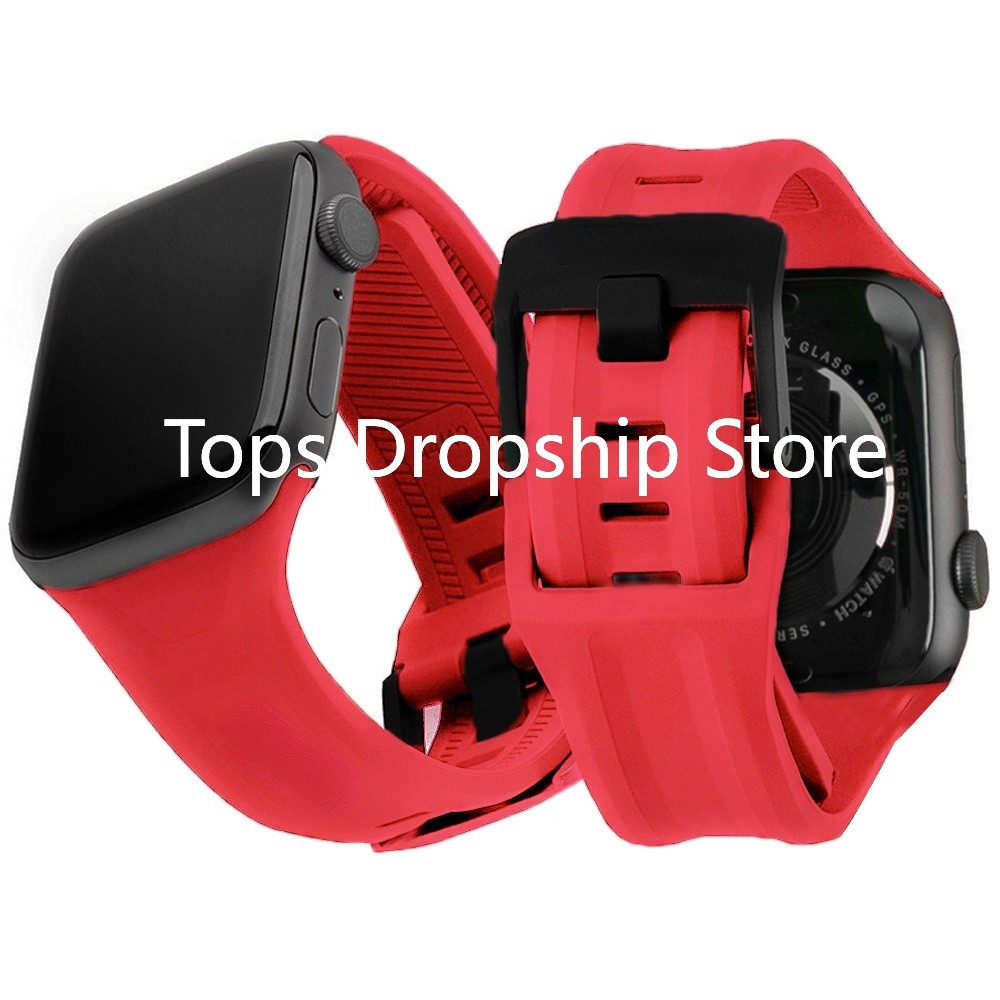 Soft Silicone Watch Strap for Apple Watch 7 41/45mm/38mm/40mm/42/44mm Band Sport Bracelet for iWatch Series 6/SE/5/4/3 Wristband