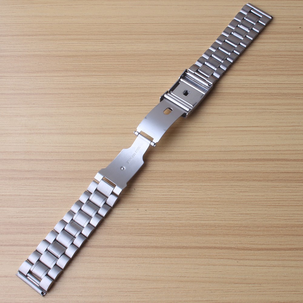 Silver Bracelet Solid Stainless Steel Watch Band Adjustable Metal Strap High Quality Watchband 18mm 20mm 22mm 24mm Mens Womens