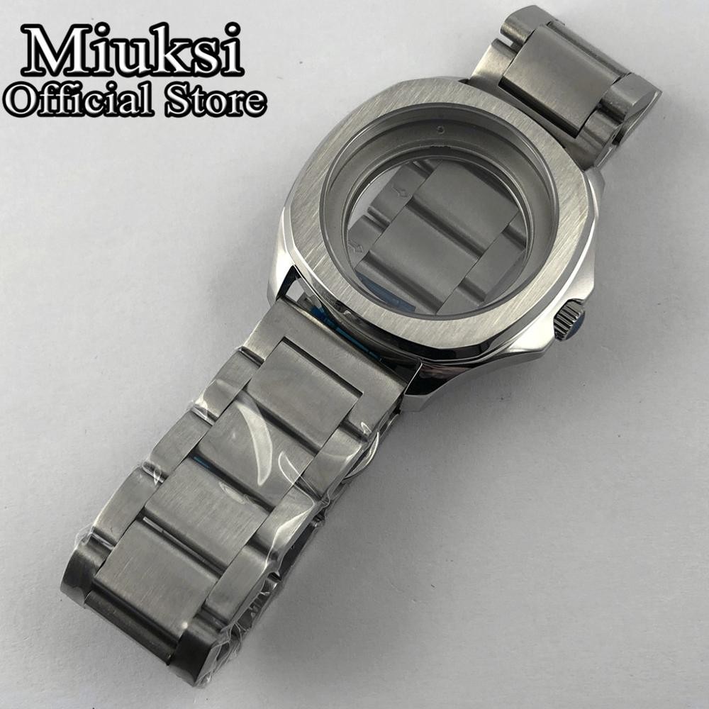 Miuksi 40mm Watch Silver Case Sapphire Crystal Fit NH35 NH36 ETA2824 2836 Miyota 8205 8215 821A Mingzhu DG2813 3804 Movement