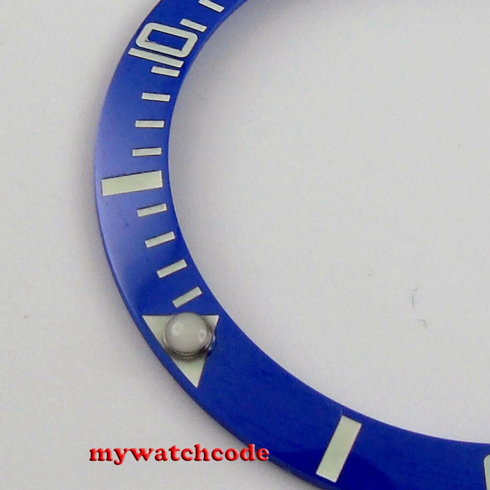 38mm black blue green luminous ceramic bezel insert fit for 40mm sub mens watch