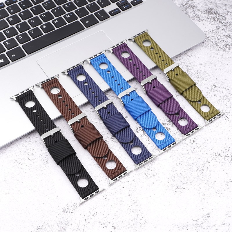 Nylon Strap Fit For Apple Watch iwatch7 High Quality Nylon Watch Strap For Apple Watch 7 6 5 4 3 2 1 Round Hole Waterproof Band