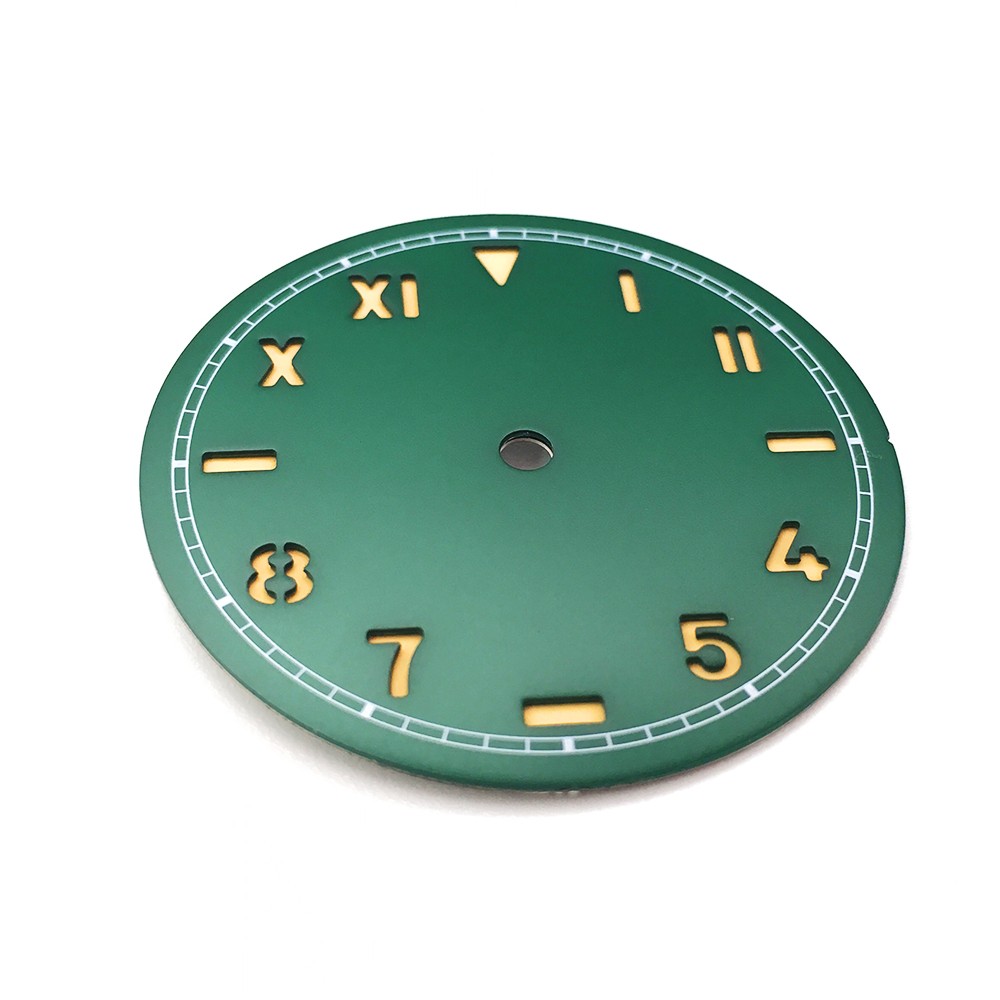 Watch Parts 37mm California Manual Winding Green Watch Literally Aseptic Dial For ETA 6497 ST3600 Luminous Movement