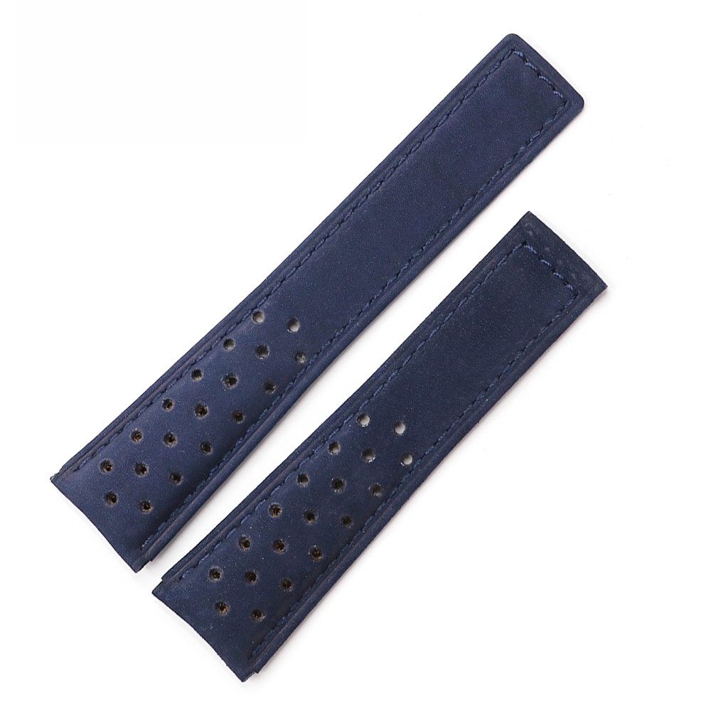 CARLYWET - Watch strap 20 22mm, grey, white, genuine suede, antique alternative, for Tag Heuer watch