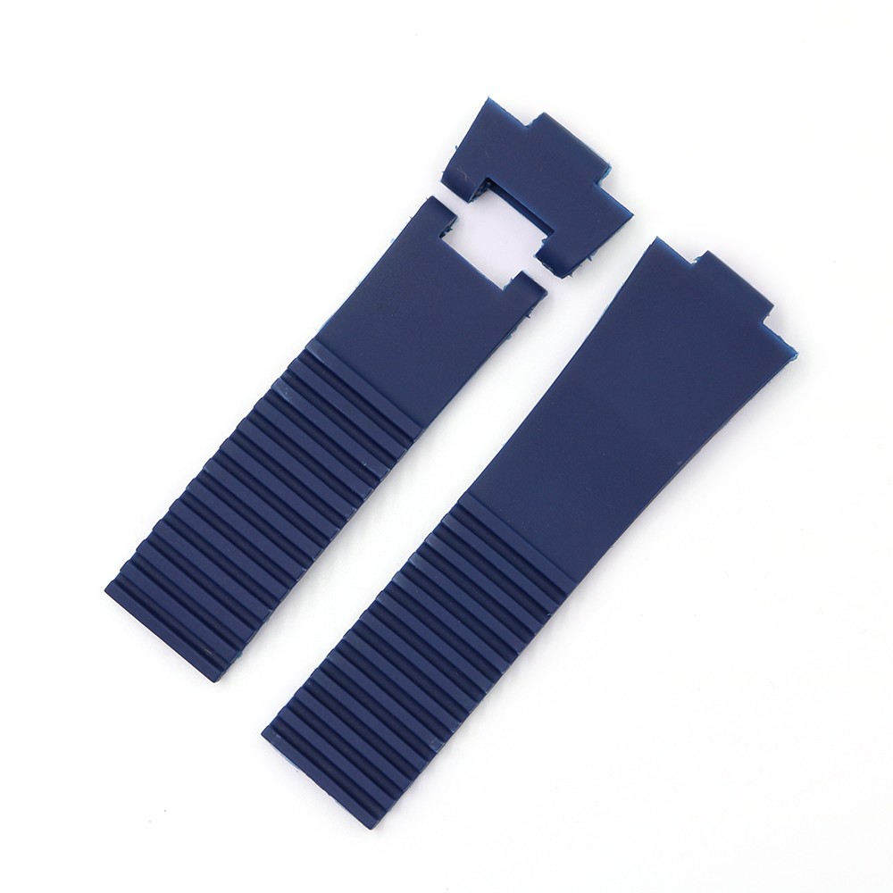 Carliot 22*10mm/25*12mm Black Brown Blue Waterproof Silicone Rubber Replacement Wristband Strap Strap for Ulysse Nardin