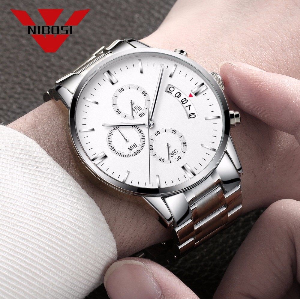 NIBOSI Men's Watch Waterproof Casual Luxury Brand Quartz Military Sports Watch Men Business Wristwatch Relogio Masculino