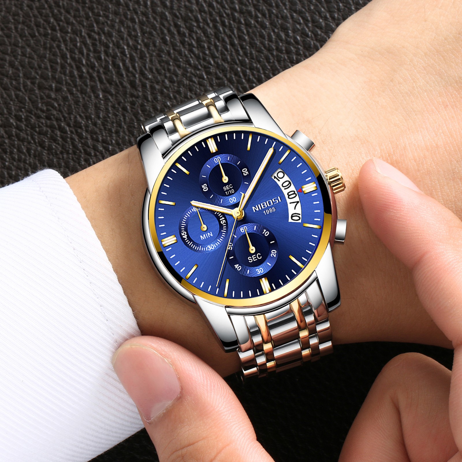 NIBOSI New Luxury Brand Stainless Steel Business Men's Watch Sport Waterproof Date Male Clock 2021 Watches Relogio Masculino