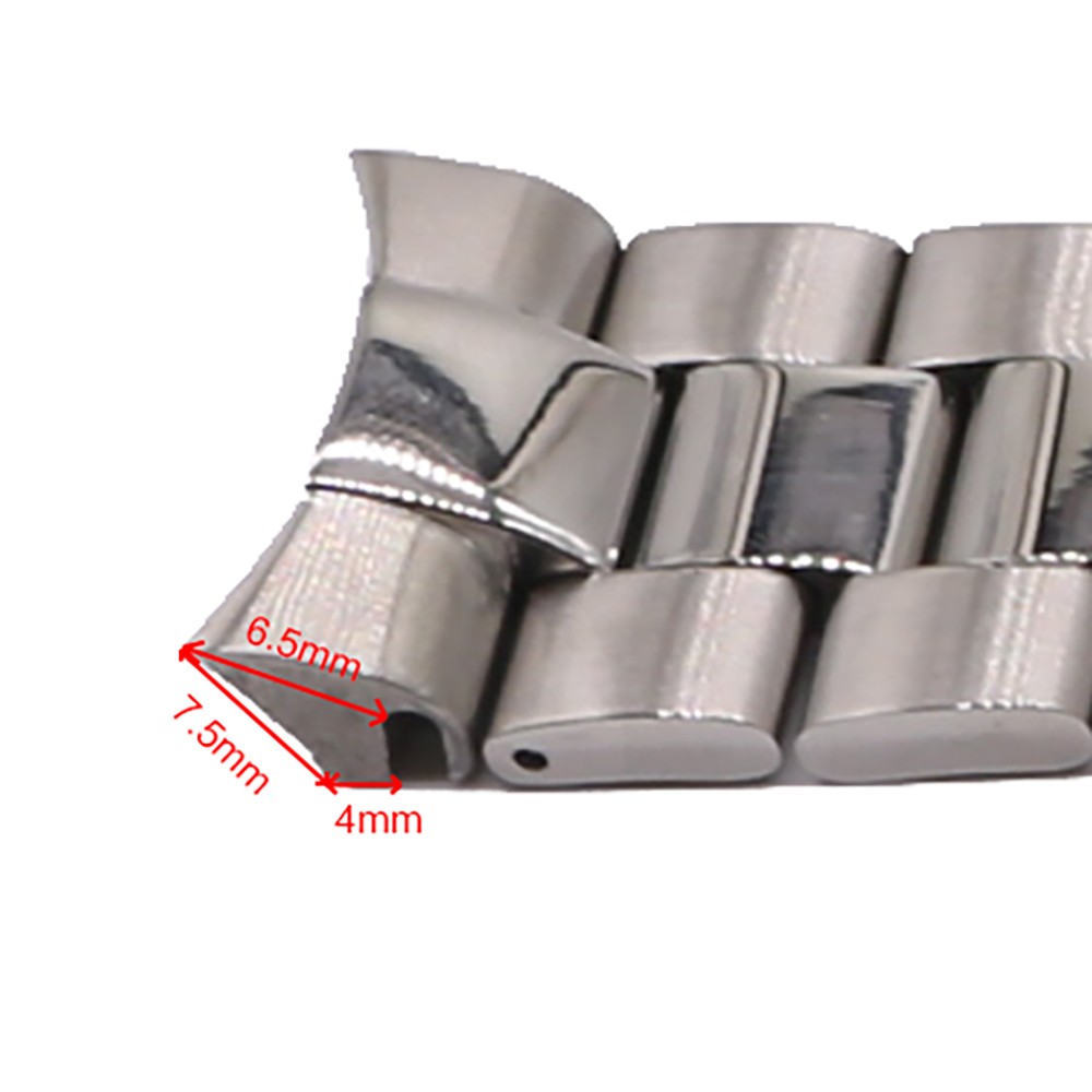 Rolamy 22 مللي متر الشظية الفولاذ المقاوم للصدأ ساعة معصم الفرقة استبدال المعادن حزام الساعات سوار مزدوج دفع المشبك ل Seiko