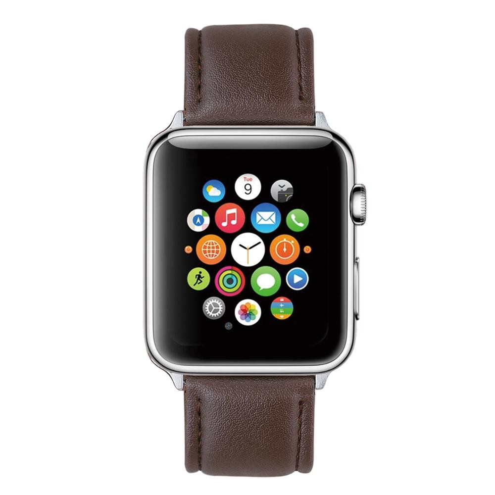 أحزمة جلدية فاخرة لساعة apple watch series 6 5 4 3 2 SE ، إكسسوارات iwatch 38 4042 44 مللي متر