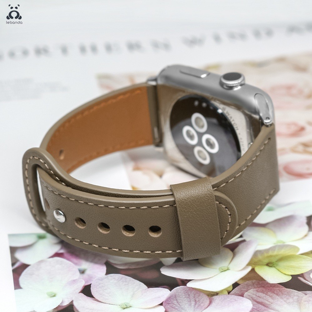 Leather Pin Buckle Strap for Apple Watch Series Strap 7 6 SE 5 4 3 2 Sport Strap Modern Single Loop Design Suitable for iWatch