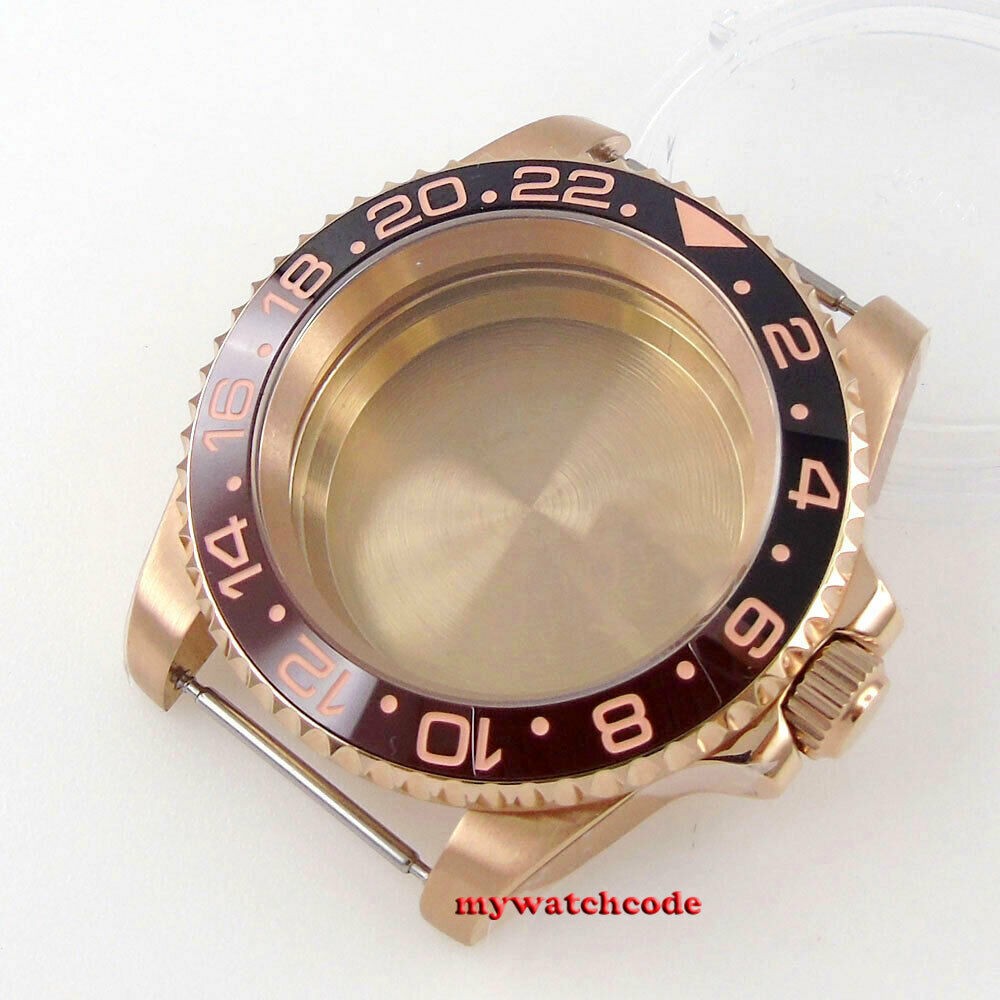 40mm Rotbeer ceramic bezel sapphire watch glass case fit NH35 NH36 2824 2836 Miyota 8215 8205 moveent