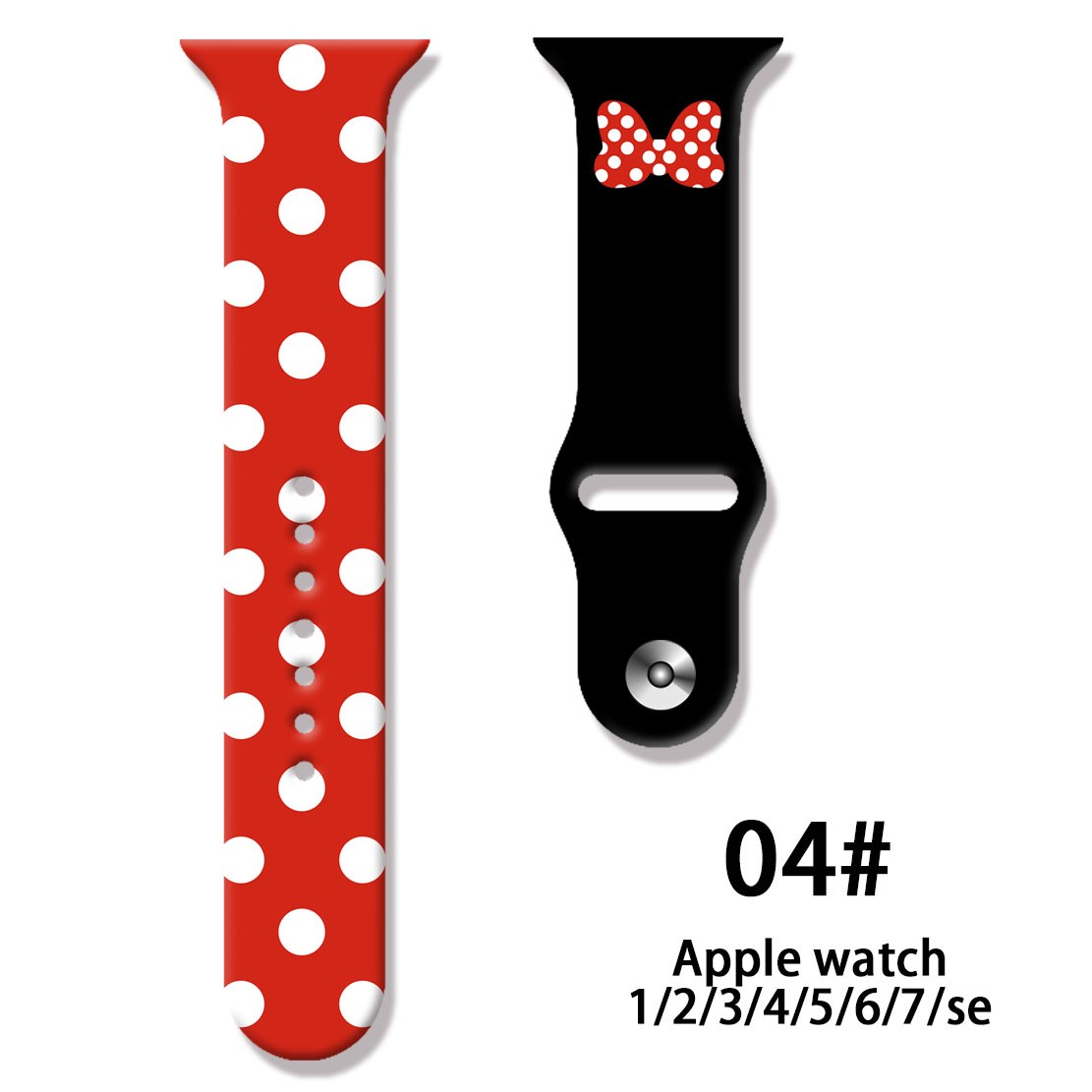 Disney Solo Strap Loop For Apple Watch Band 44mm 40mm 38mm 42mm Mickey Minnie Silicone Bracelet iwatch 6 5 4 3 SE 7 45mm 41mm