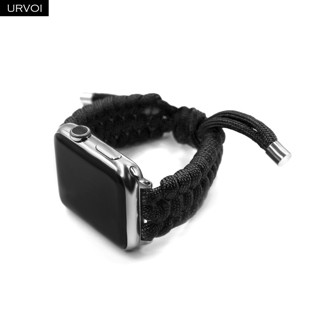 URVOI Parachute Lanyard Band for Apple Watch Series 7 6 SE 5 4 321 Stretch Buckle Rope Strap for iWatch outdoor Design 40 44mm