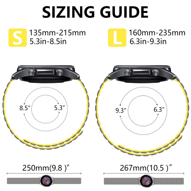 Silicone Strap For Samsung Galaxy Watch 3 Active 2 Huawei Watch 3/GT/GT2 Replacement Strap With Magnetic Buckle For Amazfit GTR