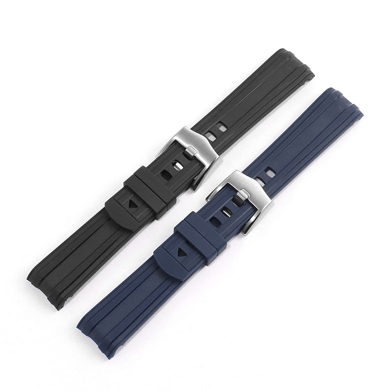 PEIYI Rubber Watchband Men Bracelet for O-MEAG Seamaster 300 Silicone Watches Accessories 20mm Black Wristband