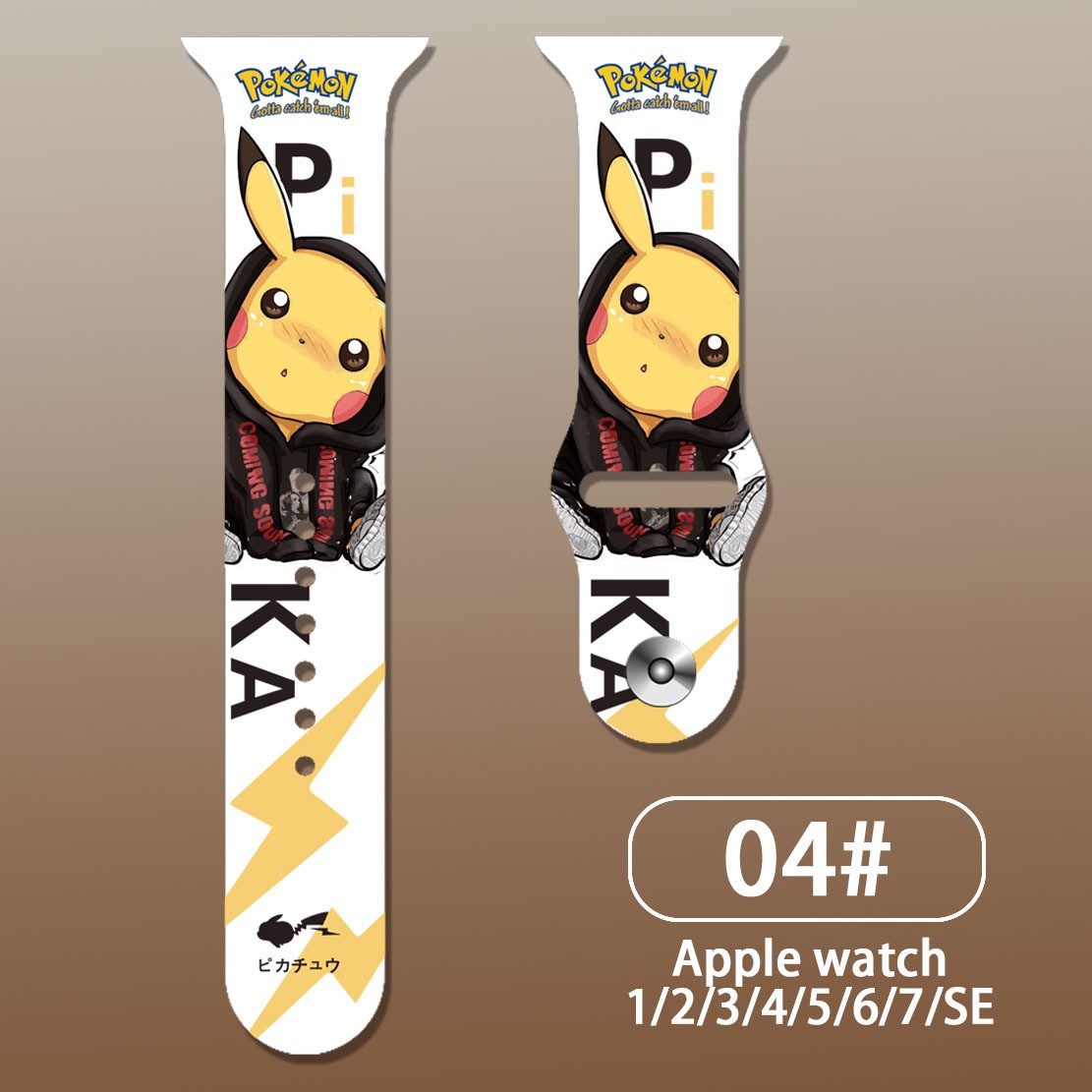 Anime Pokemon Strap for Apple Watch Band 44 40 41 38 42 44 45mm Pikachu Silicone Smart Watch Bracelet iWatch Serie 7 3 4 5 6 SE