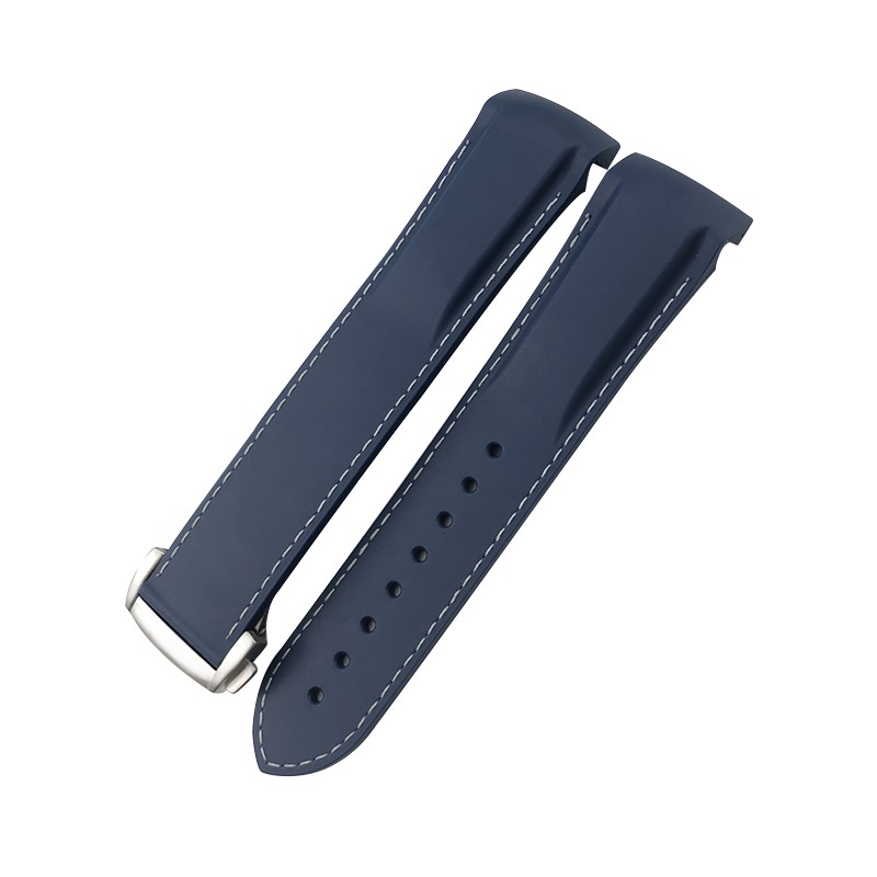 20mm 22mm 19mm 21mm Curved End Rubber Watch Band fit for HUAWEI GT 2 3 Pro Omega Longines Hydroconquest Seiko SKX Silicone Strap