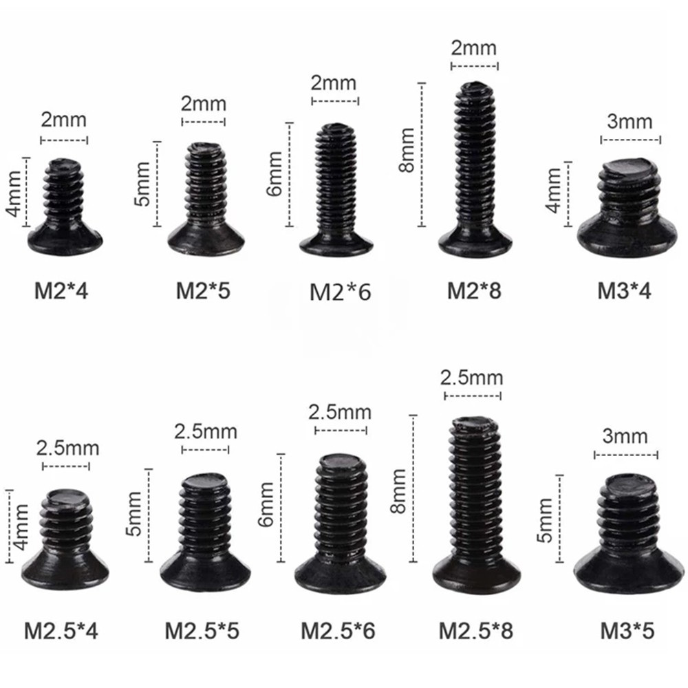 M2 M3 Screw Set KM2 Laptop Machine Screw Flat Head Phillips Drive Accessories For Laptop Repair Electronic Screws Kit