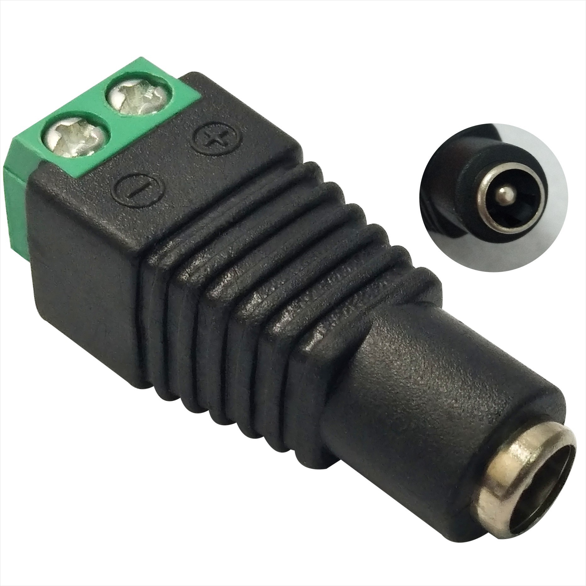 Female Male DC Connector 5.5mm x 2.1mm Power Jack Adapter Connector Cable Connector for LED Strip Security Cameras