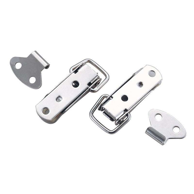 J107 Cabinet Boxes Hardware Spring Loaded Latch Catch Toggle Hasp 46*21 Mild Steel Hasp for Sliding Door Window Simple