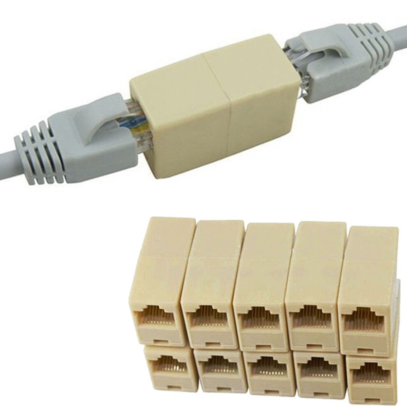 5pcs New Alloy Internet Tools RJ45 CAT5 Coupler Plug Adapter Network Lan Cable Extender Connector