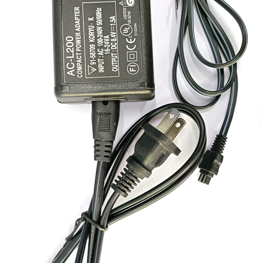 AC-L200 AC Power Adapter Sony Handycam DCR-SX40 SX41 SX45 SX60 SX65, DCR-DVD7 DVD105 DVD108 DVD203 DVD308 DVD610 Camera