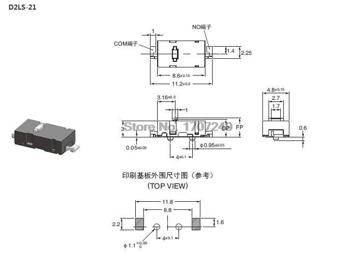 10-100pcs Omron Mouse Micro Switch D2LS-21 D2LS-11 Anywhere MX Logitech M905 Left and Right Switches G900 903 G603 GPW Side Switches