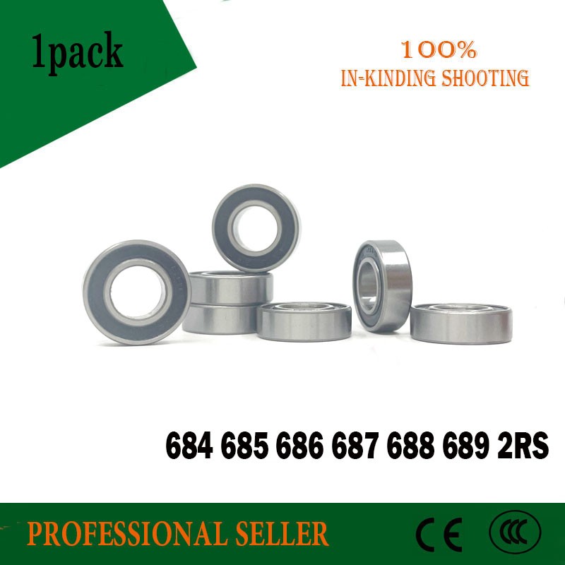 10pcs 684 685 686 687 688 689 2RS ABEC-1 688 rs 688rs Rubber Seal Cove Thin Wall Deep Groove Bearing Balls 688RS