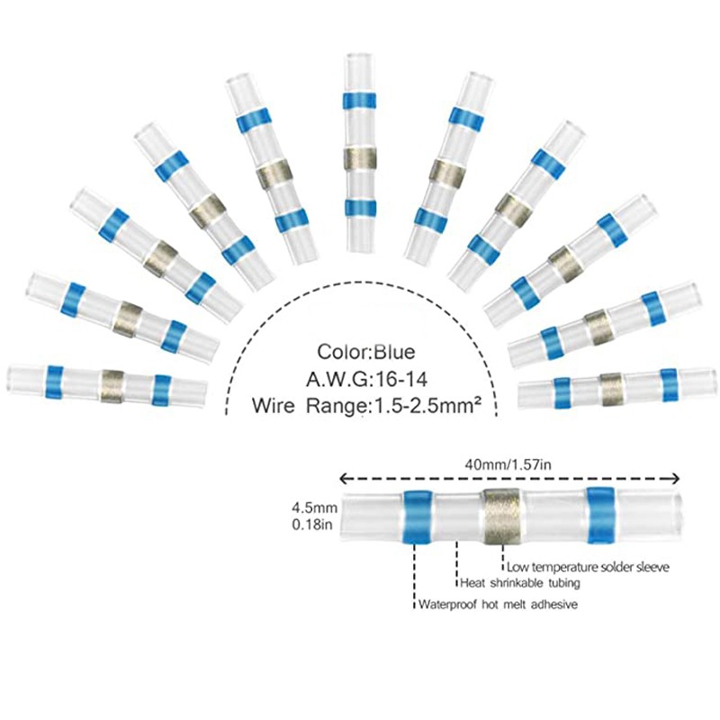 50/100/250 قطعة مختلط الحرارة يتقلص ربط محطات مقاوم للماء لحام كم أنبوب سلك كهربائي معزول لصق موصلات عدة