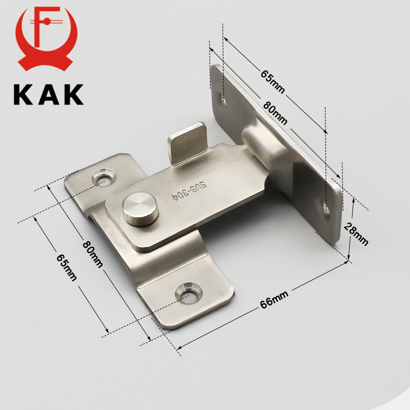 KAK 304 - Stainless Steel Door Lock, 90 Degree Angle Door Lock, Security Sliding Chain, Anti-theft Door Lock, Accessory