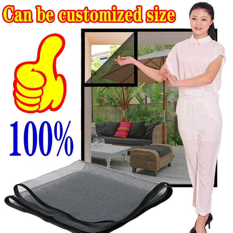 Inset window screen mesh, air tulle adjustable summer invisible anti mosquito net fiberglass removable washable customize screen