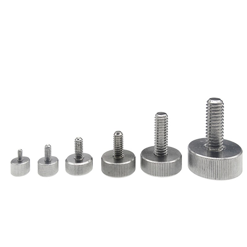 304 stainless steel flat head knob thumb screw GB835 knurled large head round adjust bolt advertising screw M3 M4 M5 M6