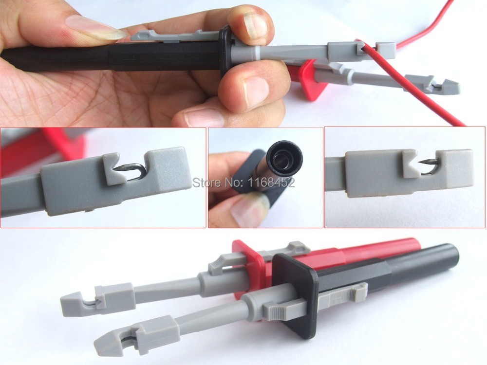 TPC163 2pcs Insulation Hole Tester Clip Set Alligator Probes For Vehicle Circuit Detector