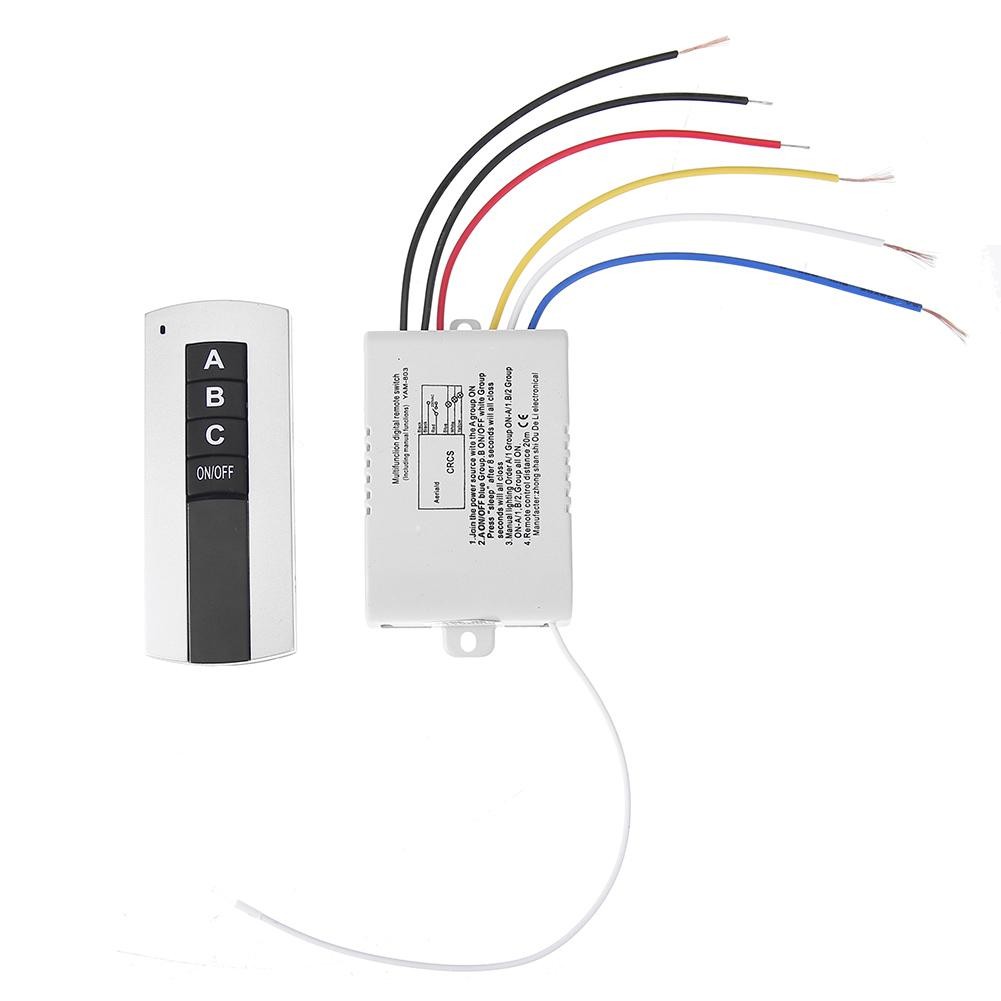 220V 3 Channel Receiver Remote Control Transmitter Wireless Digital Control Switch for Device Lamp House Light Controller